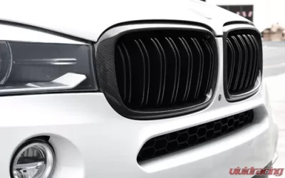 AutoTecknic Glazing Black Dual-Slats Front Grilles BMW F15 X5|F85 X5M|F16 X6|F86 X6M 2004-2018 - BM-0174-DS-CF