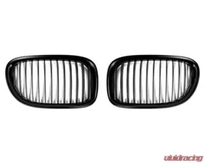 AutoTecknic Replacement Stealth Black Front Grilles BMW F01 | F02 7-Series 2007-2015 - BM-0177-SB
