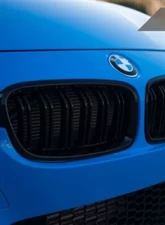 AutoTecknic Replacement ABS Gloss Black Front Kidney Dual Slats Grilles BMW F30 | F31 3 Series 12-15                                     - BM-0179-DS-GB - Image 2