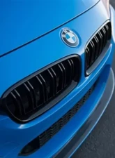 AutoTecknic Replacement ABS Matte Black Front Kidney Dual Slats Grilles BMW F30 | F31 3 Series 12-15                                     - BM-0179-DS-MB - Image 3