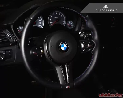 AutoTecknic Carbon Steering Wheel Trim BMW F87 M2 2016-2018 | F80 M3 2015-2019 | F82 | F83 M4 2015-2020 | F10 M5 LCI 2012-2017 | F06 | F12 | F13 M6 2013-2018 - ATK-BM-0183