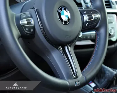 AutoTecknic Carbon Steering Wheel Trim BMW F87 M2 2016-2018 | F80 M3 2015-2019 | F82 | F83 M4 2015-2020 | F10 M5 LCI 2012-2017 | F06 | F12 | F13 M6 2013-2018 - ATK-BM-0183