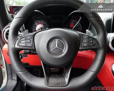 AutoTecknic Carbon Fiber Steering Wheel Trim Mercedes Benz W205 C63 | C63S AMG 15-17 - MB-0203