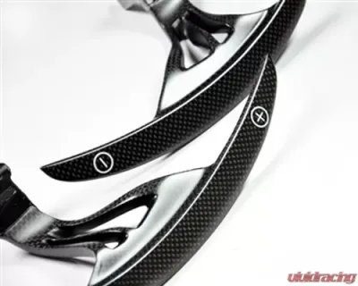 AutoTecknic Matte Carbon Fiber Competition Steering Shift Paddles Nissan 370Z 09-18 - NS-0030-MCF-W