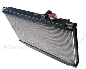 PHR Matte Black OEM Hose Inlet/Outlet Aluminum Race Radiator Toyota Supra 1993-1997