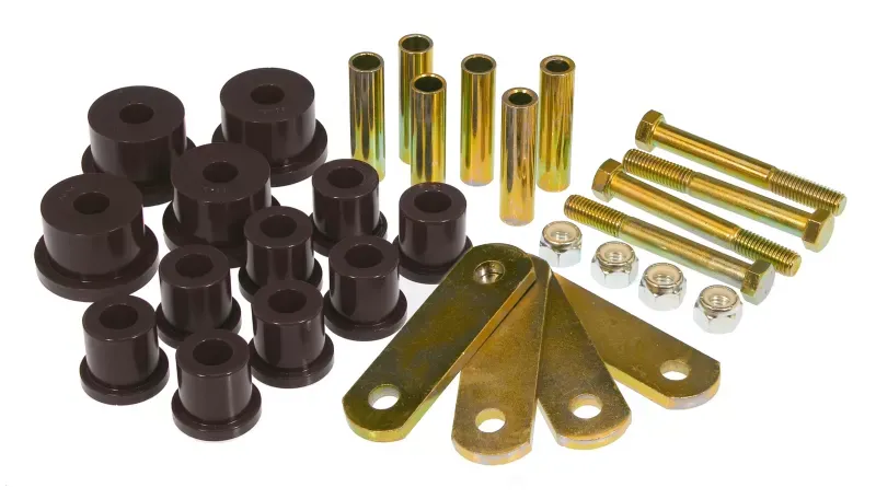 Prothane 64-73 Ford Mustang Rear Spring Bushings w/ HD Shackle Kit - Black - 6-1053-BL