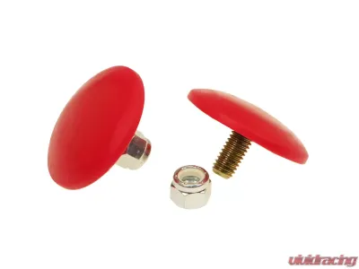 Prothane Universal Bump Stop 3/8X2 Ultra Thin Button - Red - 19-1319