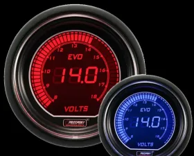 ProSport 52mm Blue | Red EVO Digital Series Volt Gauge