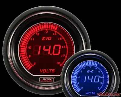 ProSport 52mm Green | White EVO Digital Series Volt Gauge - 216EVOWGVO