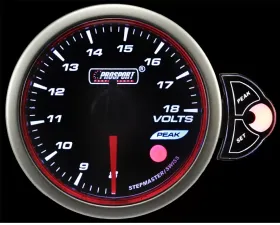 ProSport 52mm Red | White | Blue Halo Series Volt Gauge With Warning & Peak