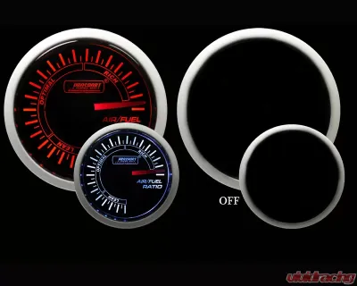 Prosport Performance Air Fuel Ratio Gauge Electrical Analog Amber | White 52mm - 216BFWAAFSM