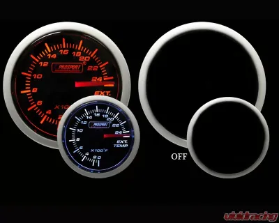 Prosport Performance Exhaust Gas Temperature with Probe Amber | White 52mm - 216BFWAEGTSM.F