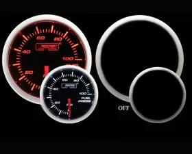 Prosport Performance Fuel Pressure Gauge Electric with Sender Amber | White 52mm