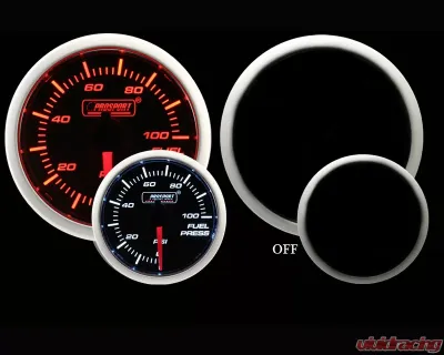Prosport Performance Fuel Pressure Gauge Electric with Sender Amber | White 52mm - 216BFWAFPSM.PSI