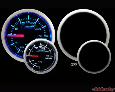 Prosport Performance Boost Gauge Electrical with Sender Blue | White 52mm - 216BFWBEBOSM.PSI