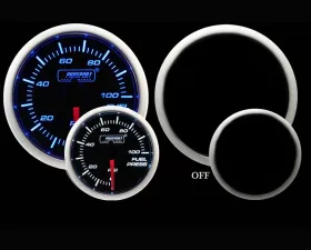 Prosport Performance Fuel Pressure Gauge Electric with Sender Blue | White 52mm