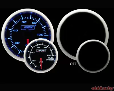 Prosport Performance Fuel Pressure Gauge Electric with Sender Blue | White 52mm - 216BFWBFPSM.PSI