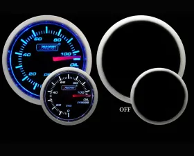 Prosport Performance Oil Pressure Gauge Electric with Sender Blue | White 52mm