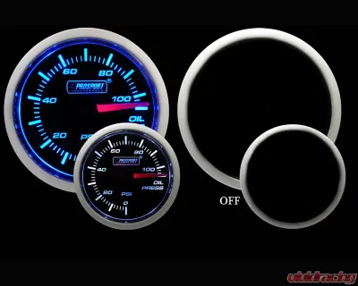 Prosport Performance Oil Pressure Gauge Electric with Sender Blue | White 52mm - 216BFWBOPSM.PSI