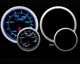 Prosport Performance Oil Temp | Gauge Electric with Sender Blue | White 52mm