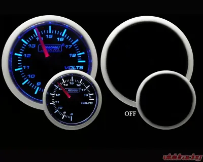 Prosport Performance Voltmeter Gauge Electric Blue | White 52mm - 216BFWBVOSM