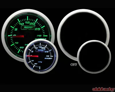 Prosport Performance Boost Gauge Mechanical Green | White 52mm - 216BFWGBOSM.PSI