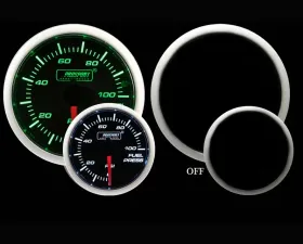 Prosport Performance Fuel Pressure Electric Green | White 52mm