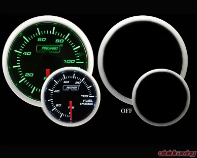 Prosport Performance Fuel Pressure Electric Green | White 52mm - 216BFWGFPSM.PSI
