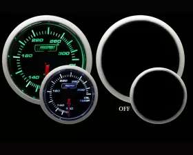 Prosport Performance Oil Temperature Gauge Electric with Sender Green | White 52mm