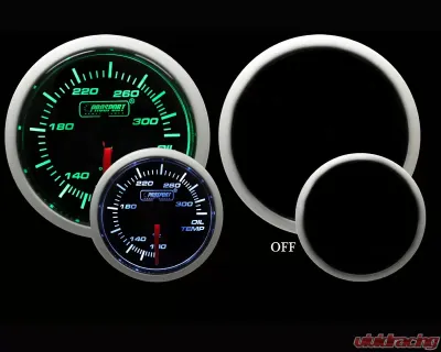 Prosport Performance Oil Temperature Gauge Electric with Sender Green | White 52mm - 216BFWGOTSM.F