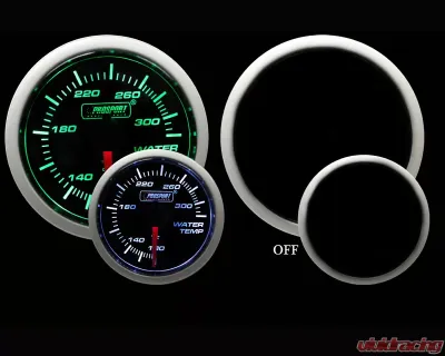 Prosport Performance Water Temp | Gauge Electric with Sender Green | White-52mm - 216BFWGWTSM.F