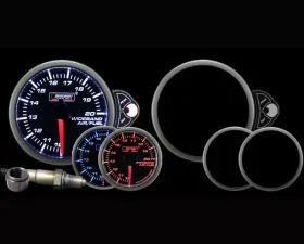 Prosport Performance Wideband Air Fuel Ratio Gauge with O2 Sensor Blue | White | Amber 52mm