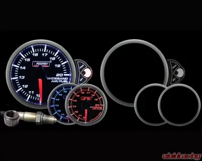 Prosport Performance Wideband Air Fuel Ratio Gauge with O2 Sensor Blue | White | Amber 52mm - 216HLAFR270-PKWB4.9-WO
