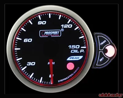 Prosport Performance Oil Pressure Gauge Electric with Sender | Blue | White | Amber 52mm - 216HLOP270-PK.PSI
