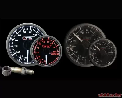 Prosport Performance Wideband Air Fuel Ratio with Bosch O2 Sensor Gauge Kit | Peak Warning - 216SMWAAFRWNCL-WO-SF