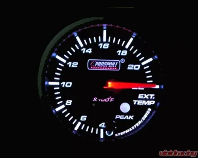 Prosport Performance Exhaust Gas Temp | Elec with Sender with Warning | Peak Hold - 216SMWGEGTSWL270-PK.F