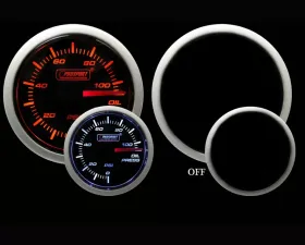 Prosport Performance Oil Pressure Gauge Electrical with Sender Amber | White 60mm