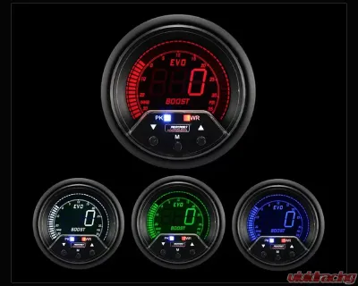 Prosport Performance Premium Boost Gauge-4 Color with Waterproof Sender Mitsubishi Evolution X 08-15 - 238EVOBO-PKR.PSI
