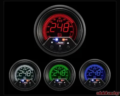 Prosport Performance Premium Oil Temp 4 Color with Sender Peak | Warn Mitsubishi Evolution X 08-15 - 238EVOOT-PK.F