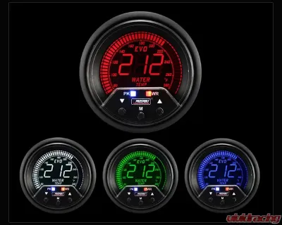 Prosport Performance Premium Water Temp 4 Color with Sender Peak | Warn Mitsubishi Evolution 92-07 - 238EVOWT-PK.F