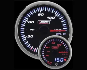 Prosport Performance Oil Press | Dual Display Amber | White with Premium Sender