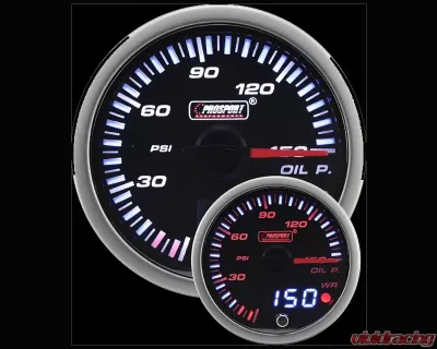 Prosport Performance Oil Press | Dual Display Amber | White with Premium Sender - 238JDMOP.PSI