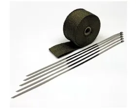 Prosport Performance Titanium Header Wrap 25-Foot Roll with 5 Stainless Steel Zip Ties