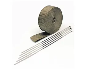 Prosport Performance Titanium Header Wrap 50-Foot Roll with 5 Stainless Steel Zip Ties
