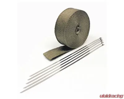 Prosport Performance Titanium Header Wrap 50-Foot Roll with 5 Stainless Steel Zip Ties - HEA-Wrap Kit-TIT-50