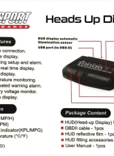 Prosport Performance Head Up Display OBD2 Gauge                                     - PSHUDOBDII-2 - Image 6