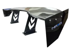 NRG Carbon Fiber 59 Inch Universal Rear Spoiler Arrow Cut Out Stands and End plates