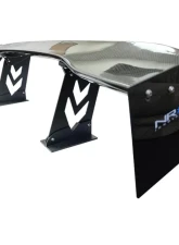 NRG Carbon Fiber 59 Inch Universal Rear Spoiler Arrow Cut Out Stands and End plates                                     - CARB-A590 - Image 4