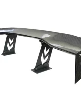 NRG Carbon Fiber 59 Inch Universal Rear Spoiler Arrow Cut Out Stands and End plates                                     - CARB-A590 - Image 2