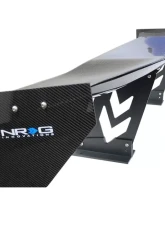 NRG Carbon Fiber 59 Inch Universal Rear Spoiler Arrow Cut Out Stands and End plates                                     - CARB-A590 - Image 3